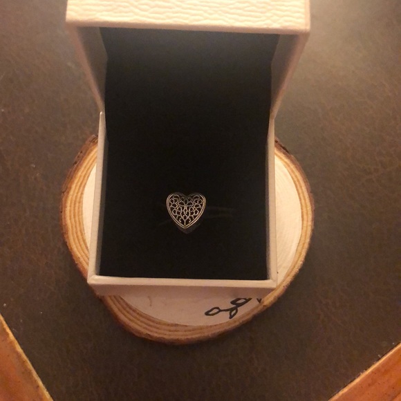 Pandora Filigree and Beaded Heart Charm - Picture 2 of 2